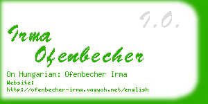 irma ofenbecher business card